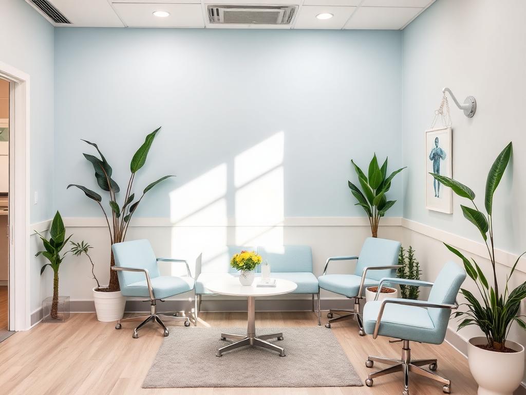 Comfortable patient waiting area at the dental clinic